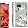 thumbnail image 1 of For Google Pixel 9a Phone Case Cover, Shockproof Bumper Case with Tempered Glass Screen Protector, by OneToughShield - French Bulldog, 1 of 3