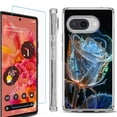 thumbnail image 1 of For Google Pixel 9a Phone Case Cover, Shockproof Bumper Case with Tempered Glass Screen Protector, by OneToughShield - Glowing Rose, 1 of 3