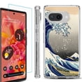 thumbnail image 1 of For Google Pixel 9a Phone Case Cover, Shockproof Bumper Case with Tempered Glass Screen Protector, by OneToughShield - Great Wave, 1 of 3