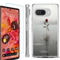 thumbnail image 1 of For Google Pixel 9a Phone Case Cover, Shockproof Bumper Case with Tempered Glass Screen Protector, by OneToughShield - Icy Rose, 1 of 3