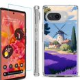 thumbnail image 1 of For Google Pixel 9a Phone Case Cover, Shockproof Bumper Case with Tempered Glass Screen Protector, by OneToughShield - Lavender Field, 1 of 3