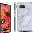 thumbnail image 1 of For Google Pixel 9a Phone Case Cover, Shockproof Bumper Case with Tempered Glass Screen Protector, by OneToughShield - Marble / Clouds, 1 of 3