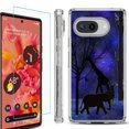 thumbnail image 1 of For Google Pixel 9a Phone Case Cover, Shockproof Bumper Case with Tempered Glass Screen Protector, by OneToughShield - Midnight Safari, 1 of 3