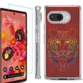 thumbnail image 1 of For Google Pixel 9a Phone Case Cover, Shockproof Bumper Case with Tempered Glass Screen Protector, by OneToughShield - Night Tiger, 1 of 3