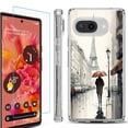 thumbnail image 1 of For Google Pixel 9a Phone Case Cover, Shockproof Bumper Case with Tempered Glass Screen Protector, by OneToughShield - Paris in the Rain, 1 of 3