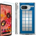 thumbnail image 1 of For Google Pixel 9a Phone Case Cover, Shockproof Bumper Case with Tempered Glass Screen Protector, by OneToughShield - Phone Booth Blue, 1 of 3
