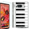 thumbnail image 1 of For Google Pixel 9a Phone Case Cover, Shockproof Bumper Case with Tempered Glass Screen Protector, by OneToughShield - Piano Design, 1 of 3