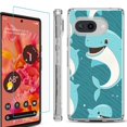 thumbnail image 1 of For Google Pixel 9a Phone Case Cover, Shockproof Bumper Case with Tempered Glass Screen Protector, by OneToughShield - Smiling Dolphin, 1 of 3