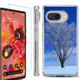 thumbnail image 1 of For Google Pixel 9a Phone Case Cover, Shockproof Bumper Case with Tempered Glass Screen Protector, by OneToughShield - Snowing Tree, 1 of 3