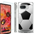 thumbnail image 1 of For Google Pixel 9a Phone Case Cover, Shockproof Bumper Case with Tempered Glass Screen Protector, by OneToughShield - Soccer, 1 of 3
