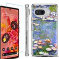 thumbnail image 1 of For Google Pixel 9a Phone Case Cover, Shockproof Bumper Case with Tempered Glass Screen Protector, by OneToughShield - Water Lilies, 1 of 3