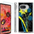 thumbnail image 1 of For Google Pixel 9a Phone Case Cover, Shockproof Bumper Case with Tempered Glass Screen Protector, by OneToughShield - Wild Flowers, 1 of 3