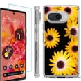 thumbnail image 1 of For Google Pixel 9a Phone Case Cover, Shockproof Bumper Case with Tempered Glass Screen Protector, by OneToughShield - Yellow Flower, 1 of 3