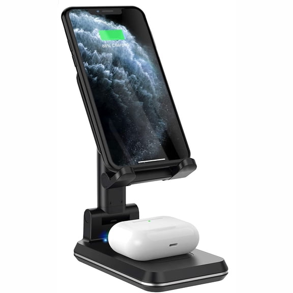For Google Pixel Fold - Dual 10W Wireless Charger, Fast Foldable Stand 2-Coils Charging Pad X7D Compatible With Google Pixel Fold Phone