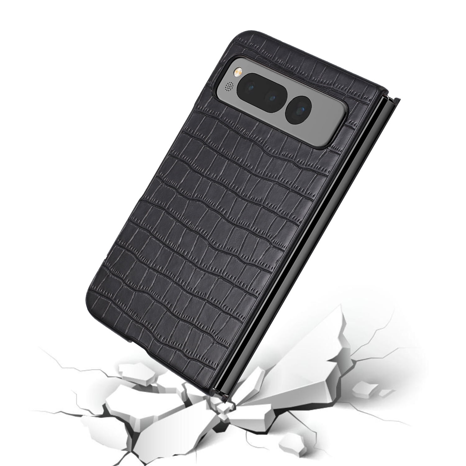 For Google Pixel Fold Pu Vegan Leather Premium Hard Snap On Case Cover ...