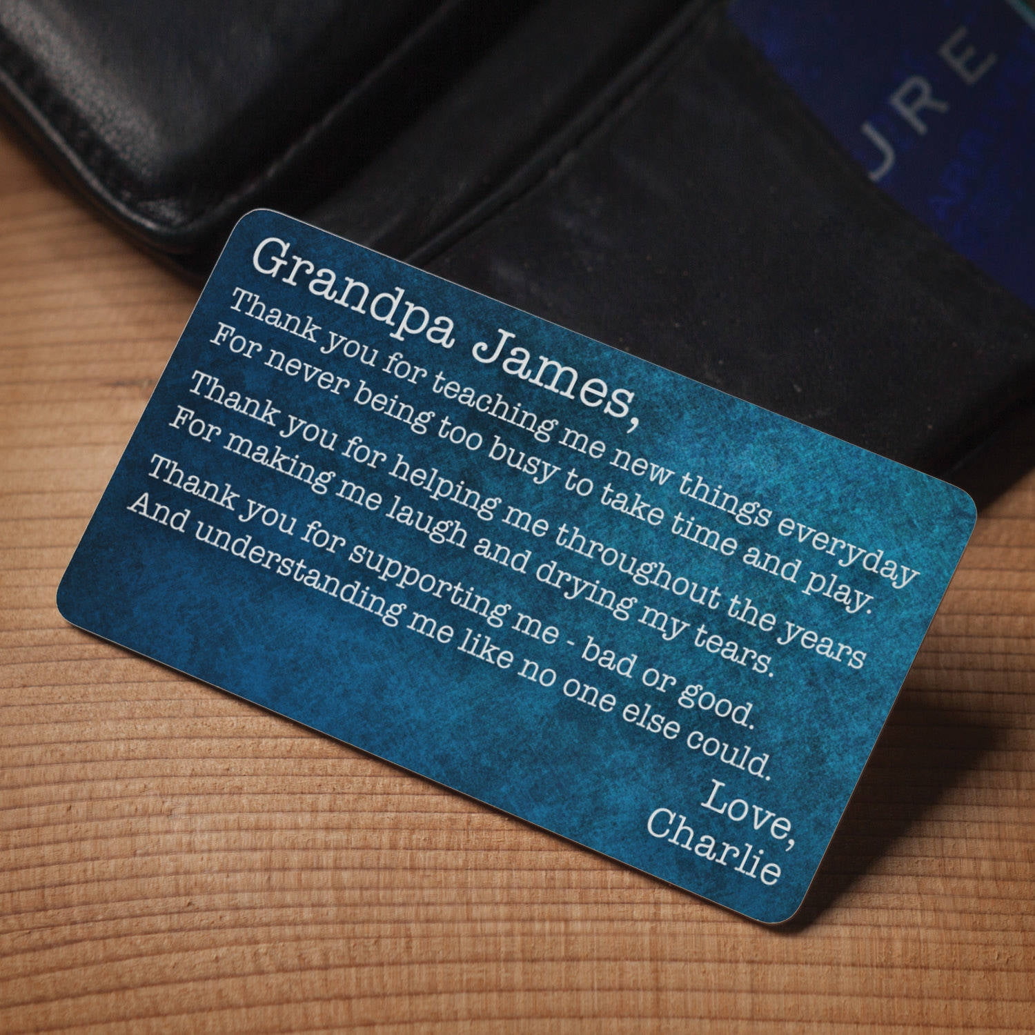 For Grandpa Personalized Wallet Card