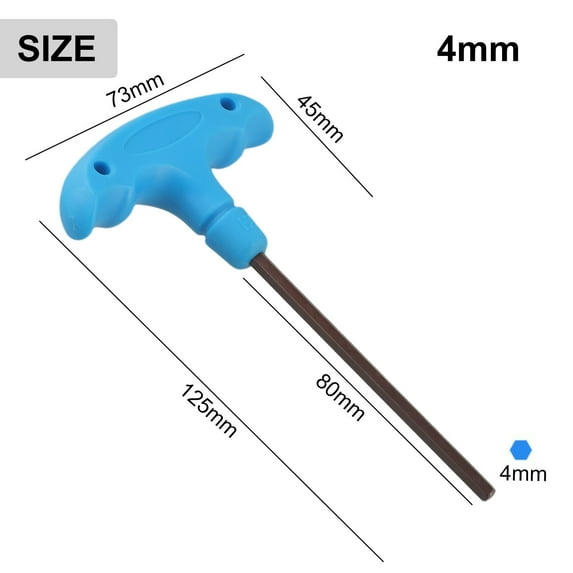 For H2-H10 T Type Hex Wrench Tool Long Handle for Furniture Assembly Maintenances H4