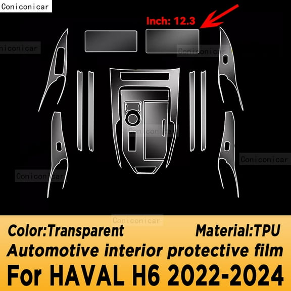 For HAVAL H6 2022-2024 Hybrid Panel Navigation Screen Automotive Interior TPU Protective Film Cover Anti-Scratch Sticker.