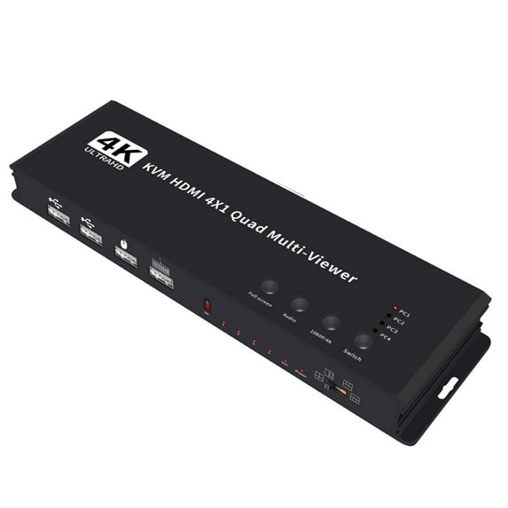 For HDMI 4 Input 1 Output Multi-viewer Supports HDCP 1.4, USB KVM Control for Monitoring Systems and Multimedia Displays