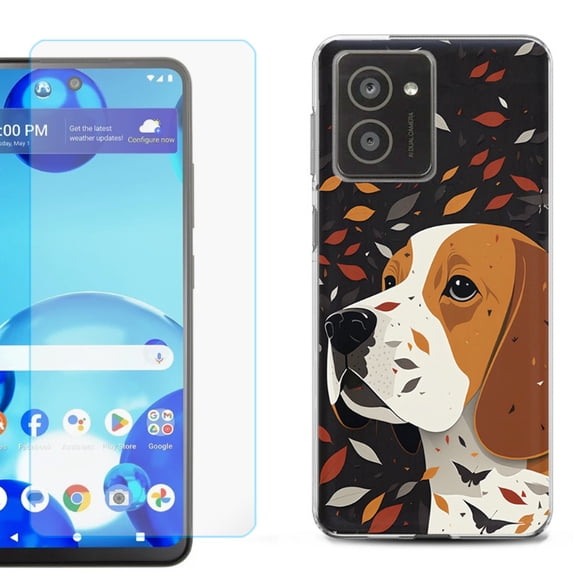 For HMD Vibe Shockproof Phone Case Cover with Tempered Glass Screen Protector, by OneToughShield - Beagle
