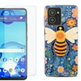 thumbnail image 1 of For HMD Vibe Shockproof Phone Case Cover with Tempered Glass Screen Protector, by OneToughShield - Bee Flower, 1 of 2