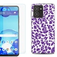 thumbnail image 1 of For HMD Vibe Shockproof Phone Case Cover with Tempered Glass Screen Protector, by OneToughShield - Cheetah Purple, 1 of 2