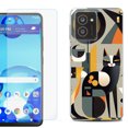 thumbnail image 1 of For HMD Vibe Shockproof Phone Case Cover with Tempered Glass Screen Protector, by OneToughShield - Chill Cat, 1 of 2
