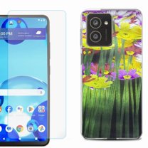 For HMD Vibe Shockproof Phone Case Cover with Tempered Glass Screen Protector, by OneToughShield - Dream Flower