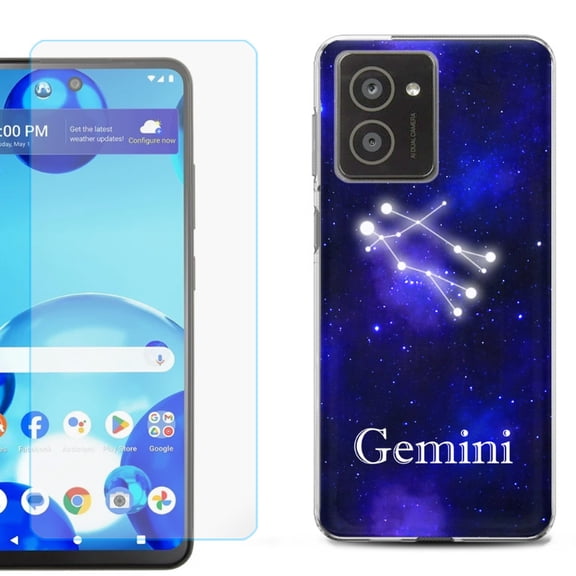 For HMD Vibe Shockproof Phone Case Cover with Tempered Glass Screen Protector, by OneToughShield - Gemini