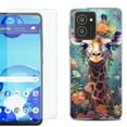 thumbnail image 1 of For HMD Vibe Shockproof Phone Case Cover with Tempered Glass Screen Protector, by OneToughShield - Giraffe Flower, 1 of 2