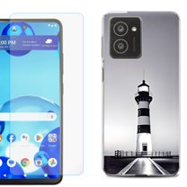 For HMD Vibe Shockproof Phone Case Cover with Tempered Glass Screen Protector, by OneToughShield - Lighthouse