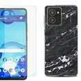 thumbnail image 1 of For HMD Vibe Shockproof Phone Case Cover with Tempered Glass Screen Protector, by OneToughShield - Marble B/W, 1 of 2