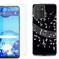 thumbnail image 1 of For HMD Vibe Shockproof Phone Case Cover with Tempered Glass Screen Protector, by OneToughShield - Music Notes / Black, 1 of 2