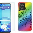 thumbnail image 1 of For HMD Vibe Shockproof Phone Case Cover with Tempered Glass Screen Protector, by OneToughShield - Music Notes / Rainbow, 1 of 2