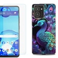 thumbnail image 1 of For HMD Vibe Shockproof Phone Case Cover with Tempered Glass Screen Protector, by OneToughShield - Neon Peacock, 1 of 2
