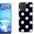 thumbnail image 1 of For HMD Vibe Shockproof Phone Case Cover with Tempered Glass Screen Protector, by OneToughShield - Polka Dot / Purple, 1 of 2