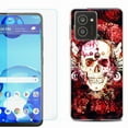 thumbnail image 1 of For HMD Vibe Shockproof Phone Case Cover with Tempered Glass Screen Protector, by OneToughShield - Rose Skull, 1 of 2