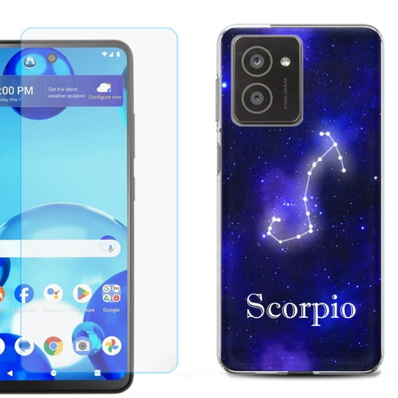 For HMD Vibe Shockproof Phone Case Cover with Tempered Glass Screen Protector, by OneToughShield - Scorpio