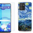 thumbnail image 1 of For HMD Vibe Shockproof Phone Case Cover with Tempered Glass Screen Protector, by OneToughShield - Starry Night Paris, 1 of 2