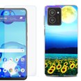 thumbnail image 1 of For HMD Vibe Shockproof Phone Case Cover with Tempered Glass Screen Protector, by OneToughShield - Sunflower Moon, 1 of 2