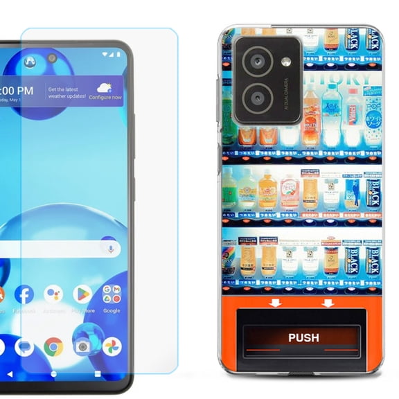 For HMD Vibe Shockproof Phone Case Cover with Tempered Glass Screen Protector, by OneToughShield - Vending Machine