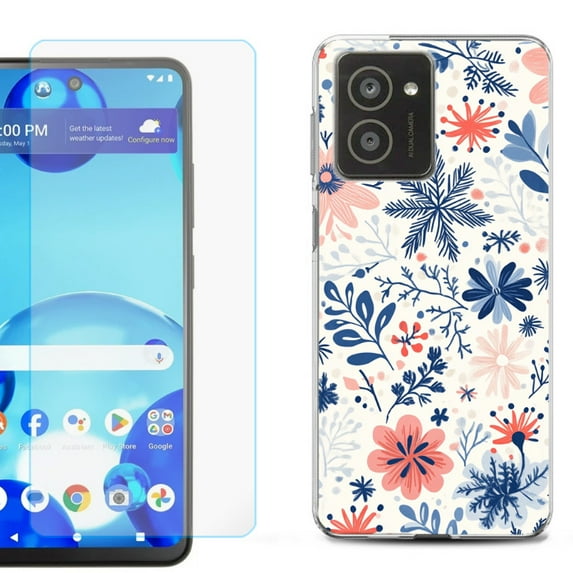 For HMD Vibe Shockproof Phone Case Cover with Tempered Glass Screen Protector, by OneToughShield - Winter Season