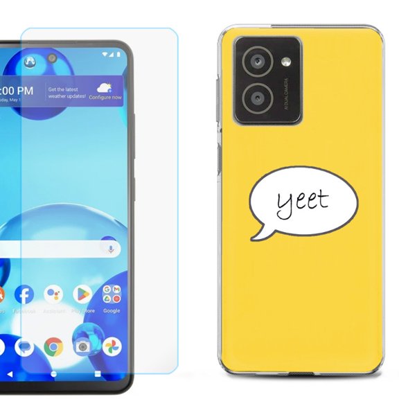 For HMD Vibe Shockproof Phone Case Cover with Tempered Glass Screen Protector, by OneToughShield - Yeet