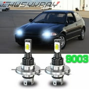 For HONDA CIVIC 1992-2002 2003 H4 HB2 9003 LED Headlight High Low Beam Bulbs Kit 6000K White 2Pcs