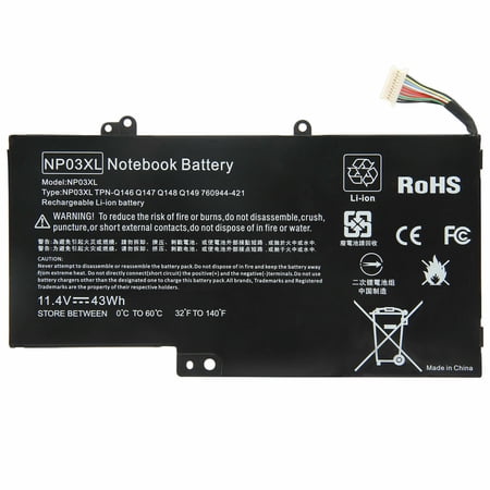 For HP NP03XL ENVY X360 15-U011DX Battery 43WH 761230-005 HSTNN-LB6L Notebook