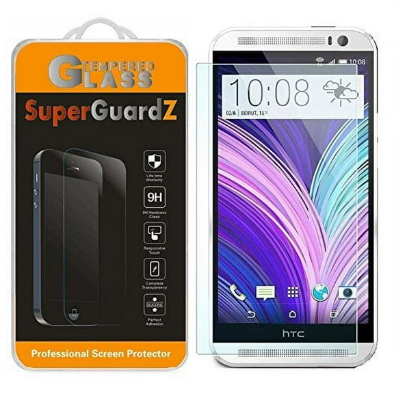 For HTC One M8 - SuperGuardZ Tempered Glass Screen Protector, 9H, Anti-Scratch, Anti-Bubble, Anti-Fingerprint