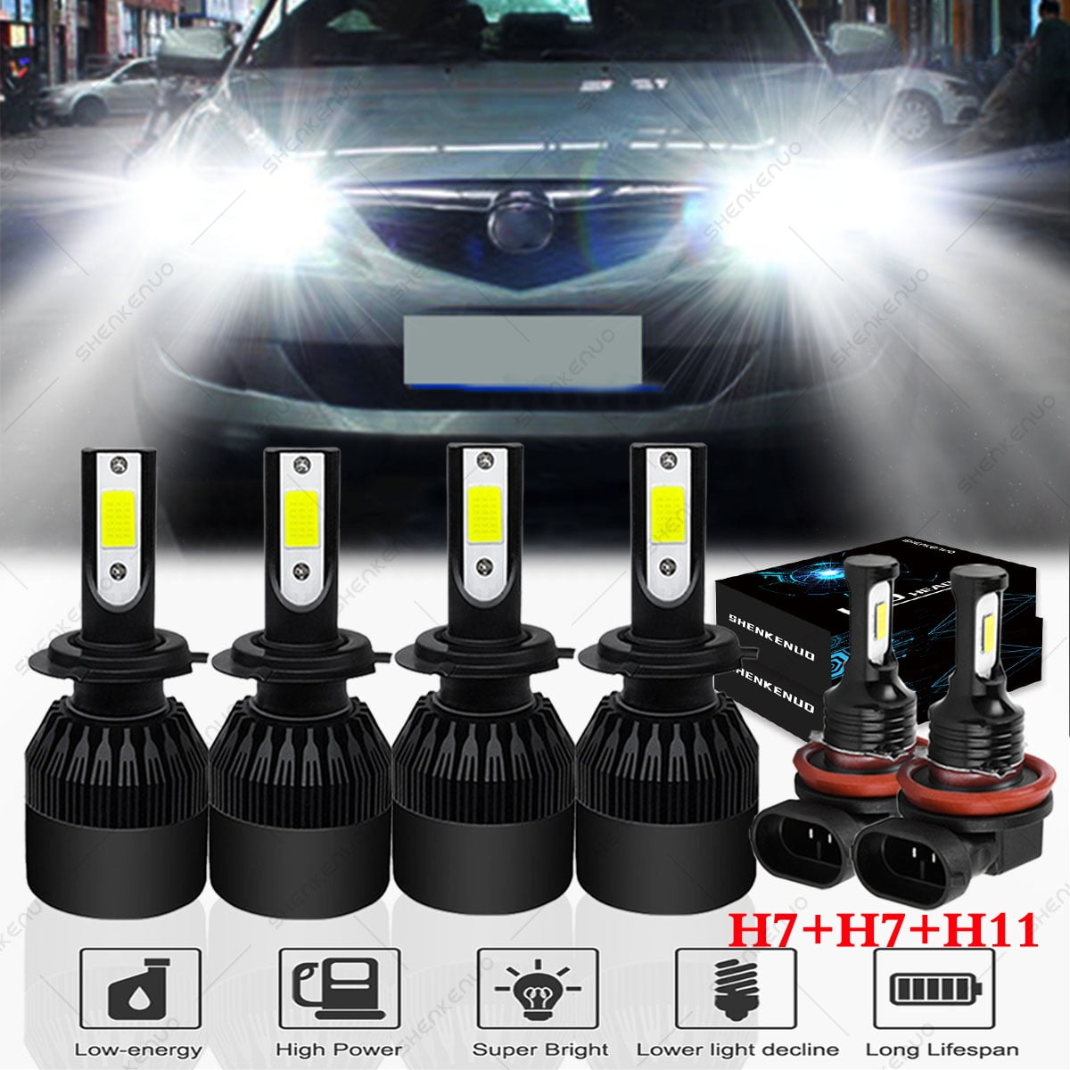 2Pcs H11B LED Headlight Bulb Low Beam High Beam 55W 26000LM 6000K White Fan All-in-one 12V Fit For Kia Hyundai Rondo 2007 2008 - 34
