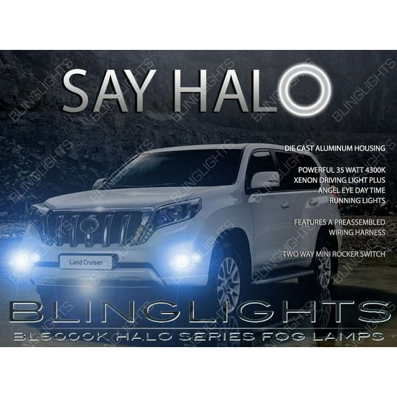 For Halo Fog Lamps Lights for 2013 2014 2015 2016 2017 Toyota Land Cruiser Prado