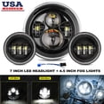 thumbnail image 1 of For Harley Davidson Touring Road King 7" LED Headlight & Fog Passing Lights 3PCS, 1 of 13