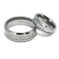 thumbnail image 1 of For Him & Her 8MM/6MM Tungsten Carbide Beveled Edge with Meteorite Inlay Wedding Band Ring Set, 1 of 4
